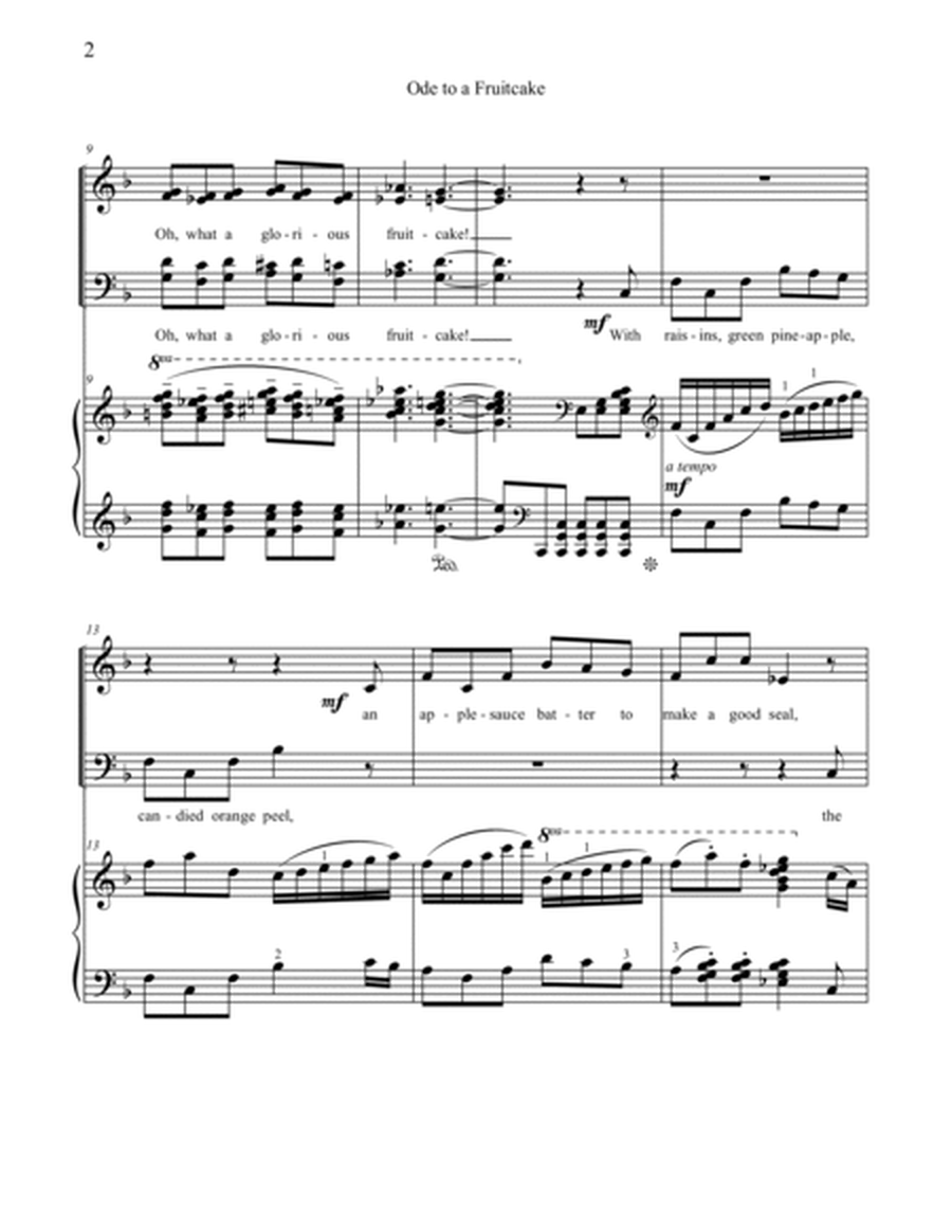 Ode to a Fruitcake : SATB Choir and Piano image number null