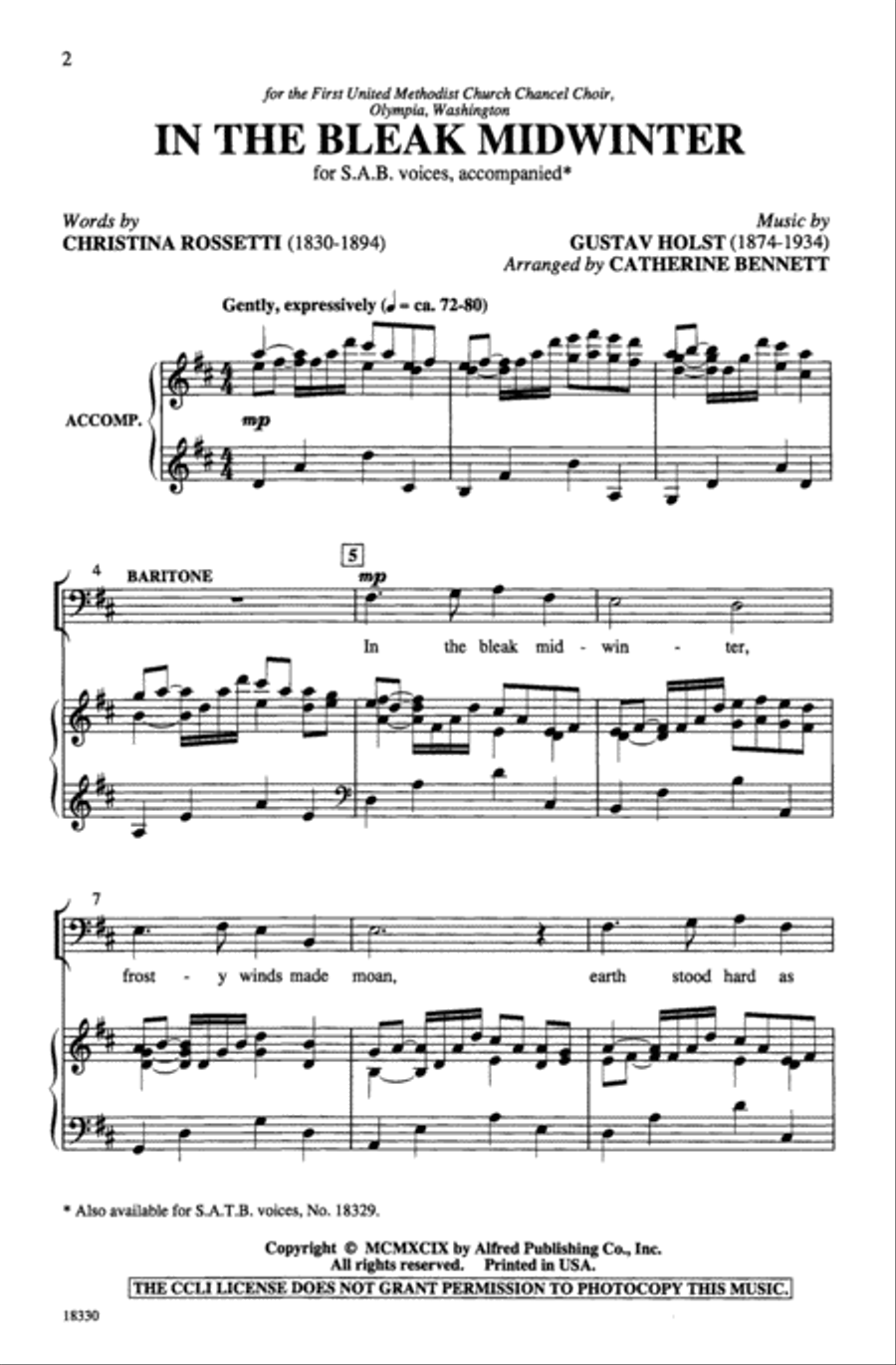 In the Bleak Midwinter 3-Part scores gallery preview page 2