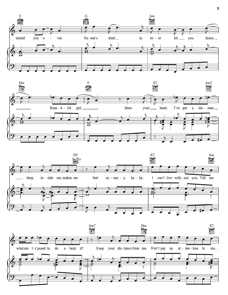 Disease Disease Piano, Vocal, Guitar scores gallery preview page 3