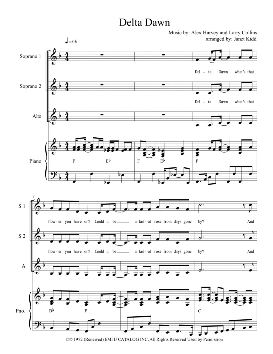 Delta Dawn SSA scores gallery preview page 1