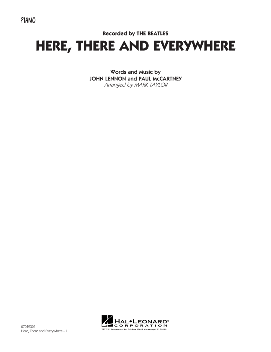 Here, There and Everywhere - Piano