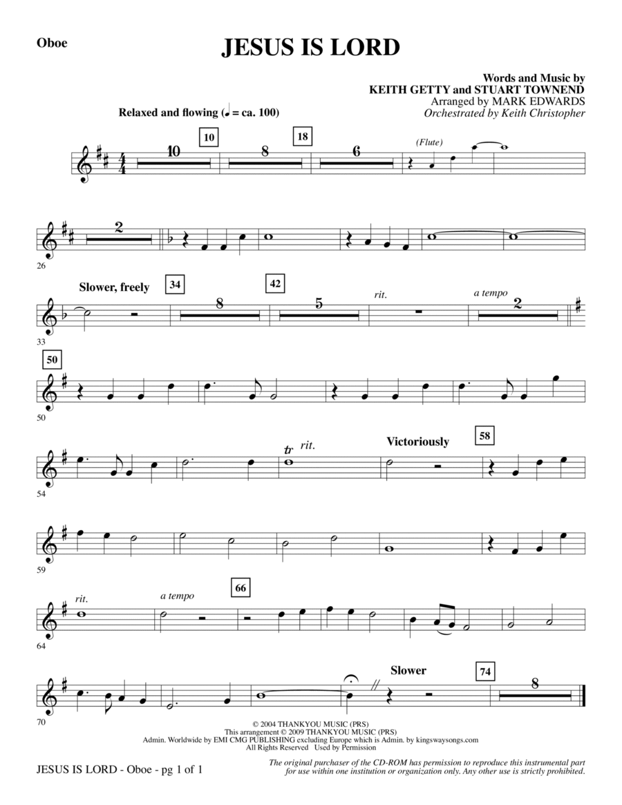 Jesus Is Lord - Oboe Choir scores gallery preview page 1