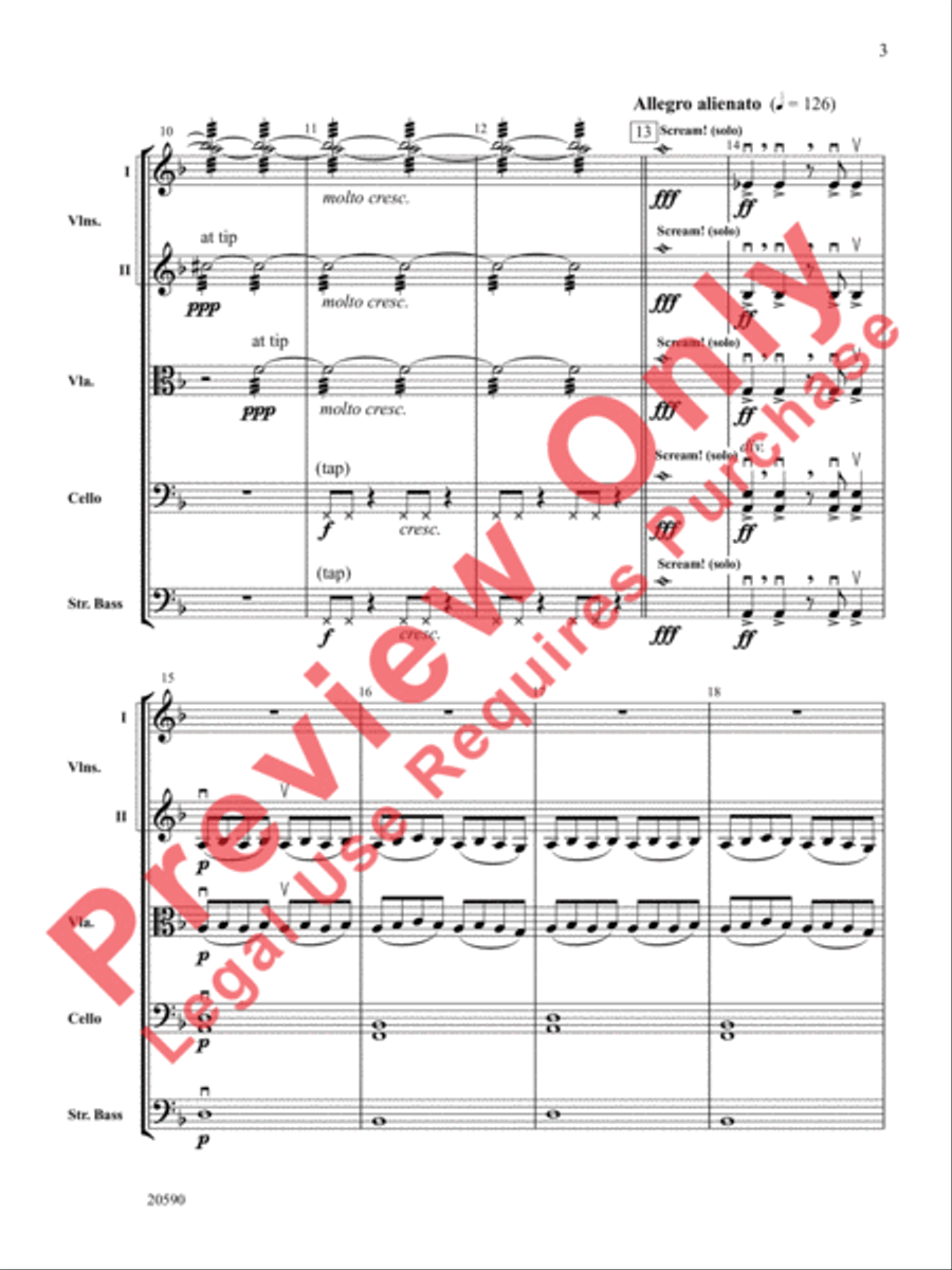 Curse of the Rosin Eating Zombies from Outer Space String Orchestra scores gallery preview page 4