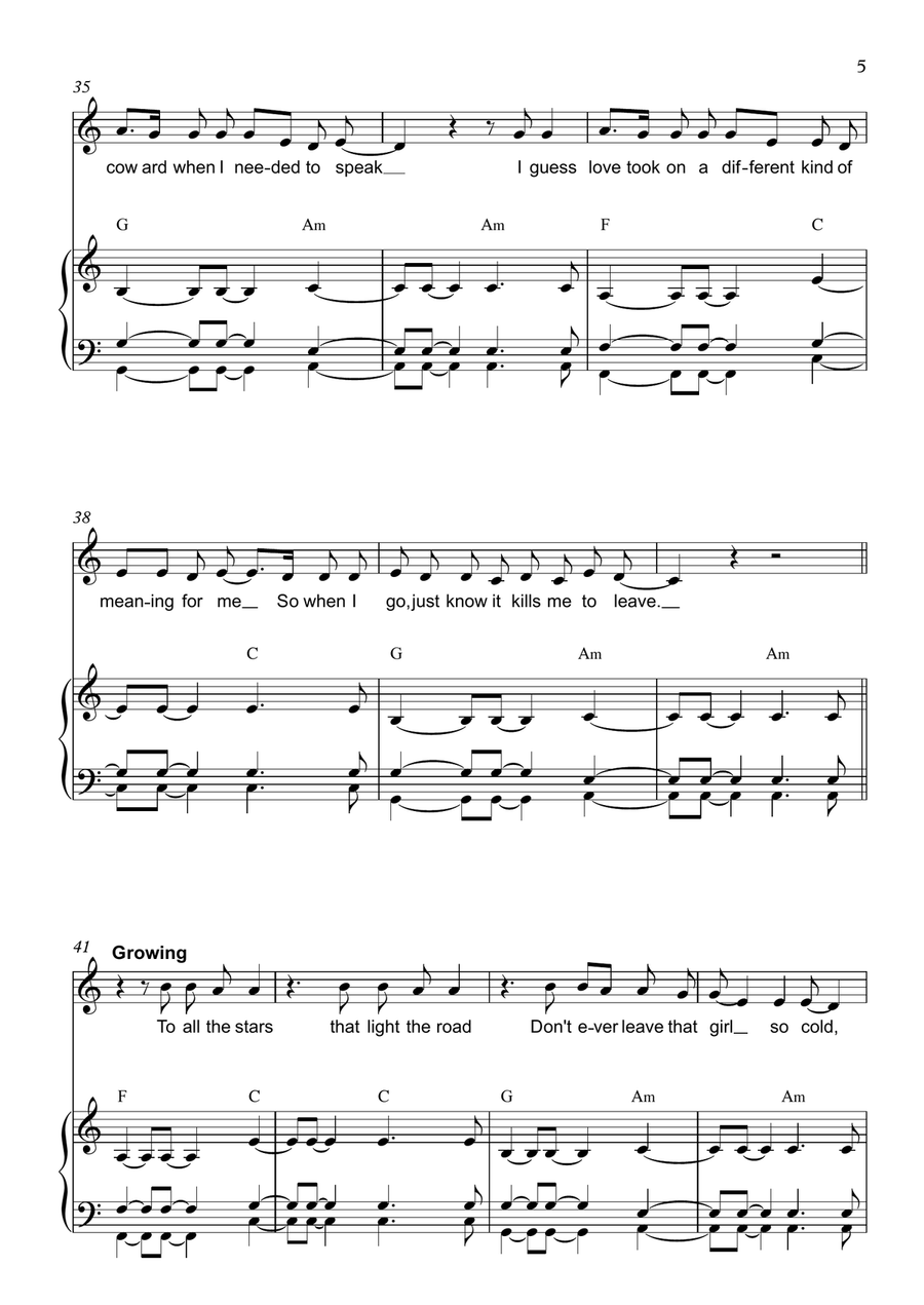 Outnumbered Piano, Vocal scores gallery preview page 5