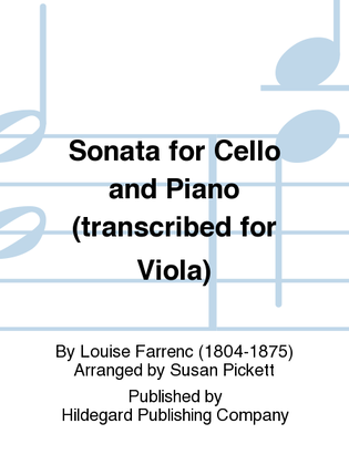 Sonata for Cello and Piano (transcribed for Viola)