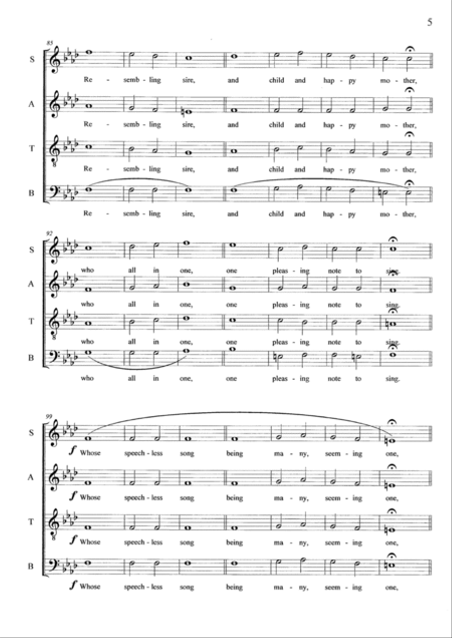 Five Shakespearean Sonnets - Composed by Graham Dickson-Place SATB a capella 4-Part scores gallery preview page 5