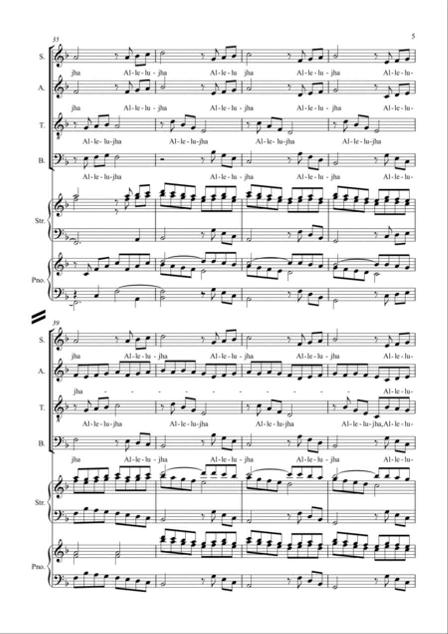 The Departed (Oratorio) mov 7 Allelujha Small Ensemble scores gallery preview page 5