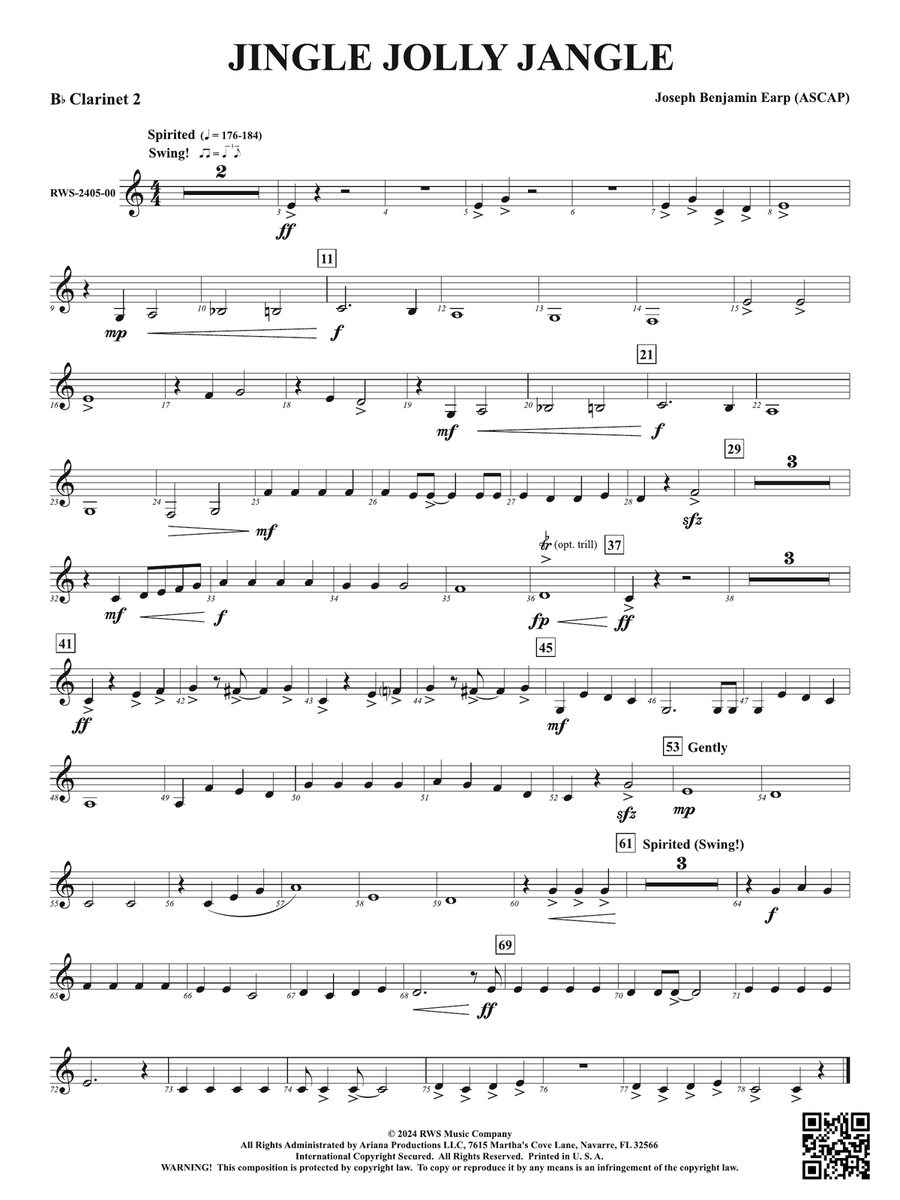 Jingle Jolly Jangle: 2nd B-flat Clarinet B-Flat Clarinet scores gallery preview page 1
