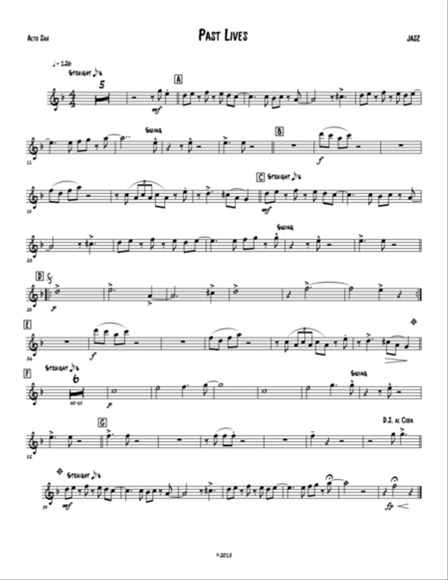 Past Lives - Alto Jazz Ensemble scores gallery preview page 1