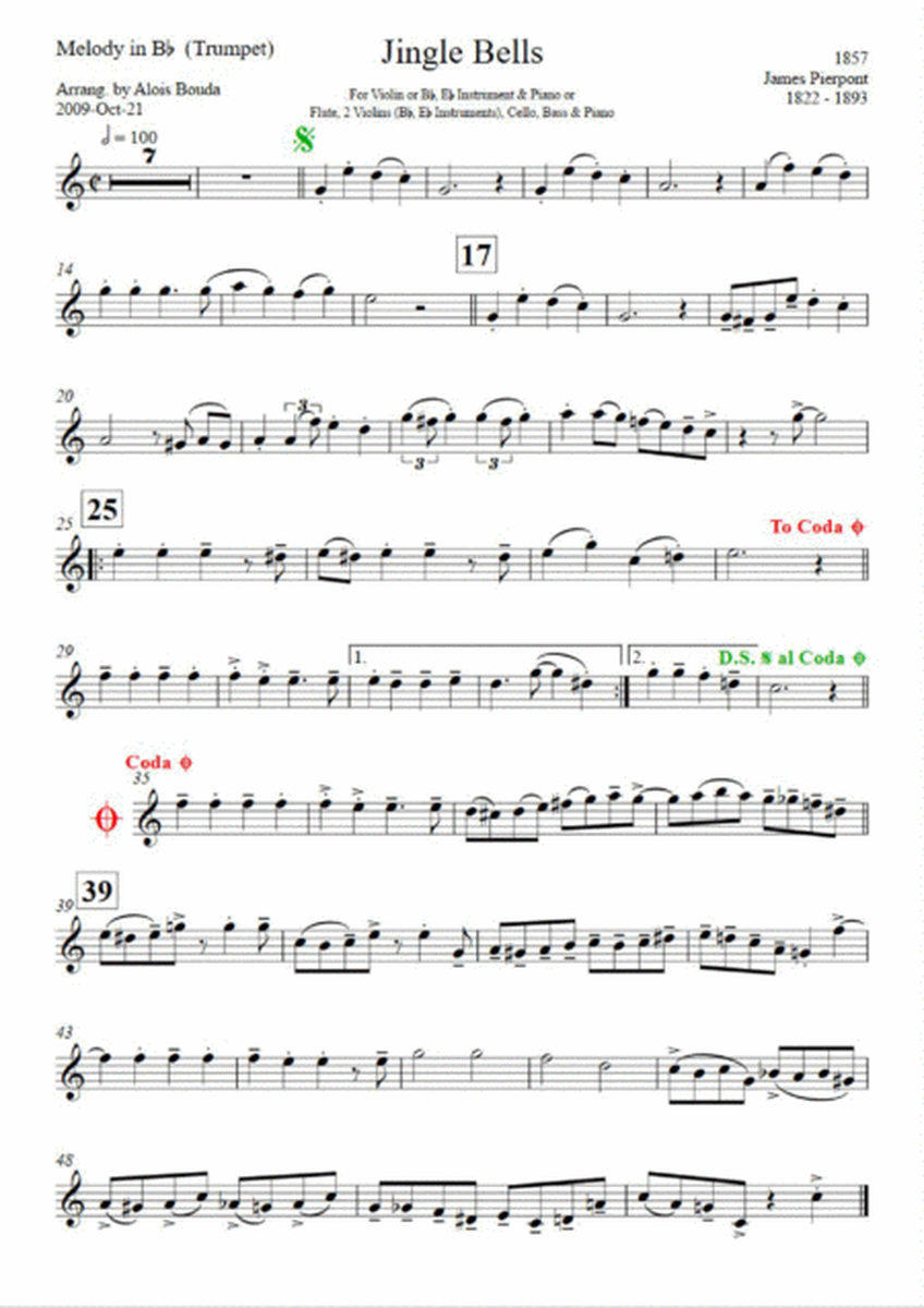 Jingle Bells (easily swinging ensemble) image number null