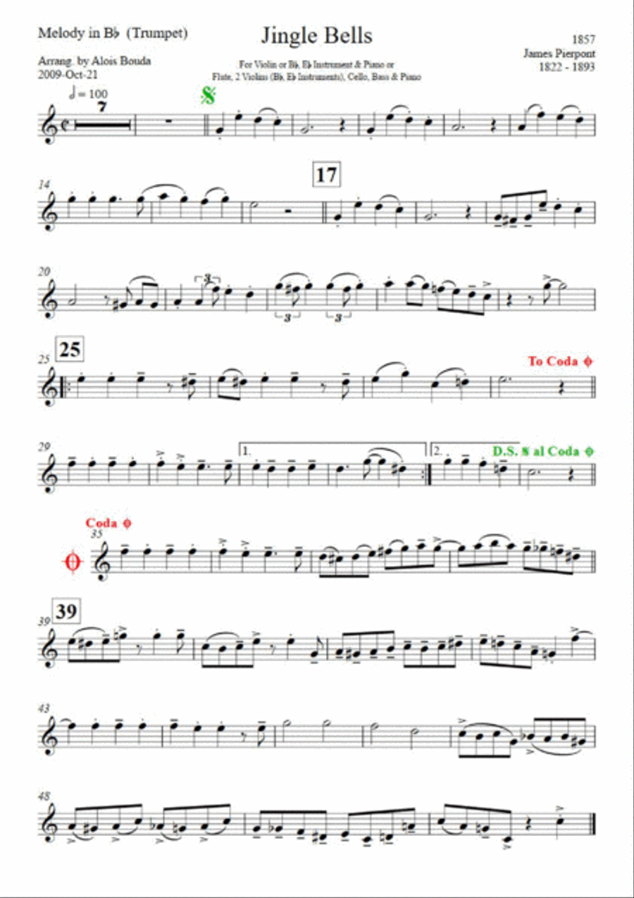 Jingle Bells (easily swinging ensemble) image number null