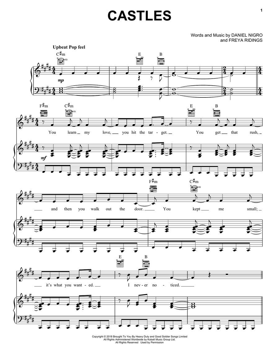 Castles Piano, Vocal, Guitar scores gallery preview page 1
