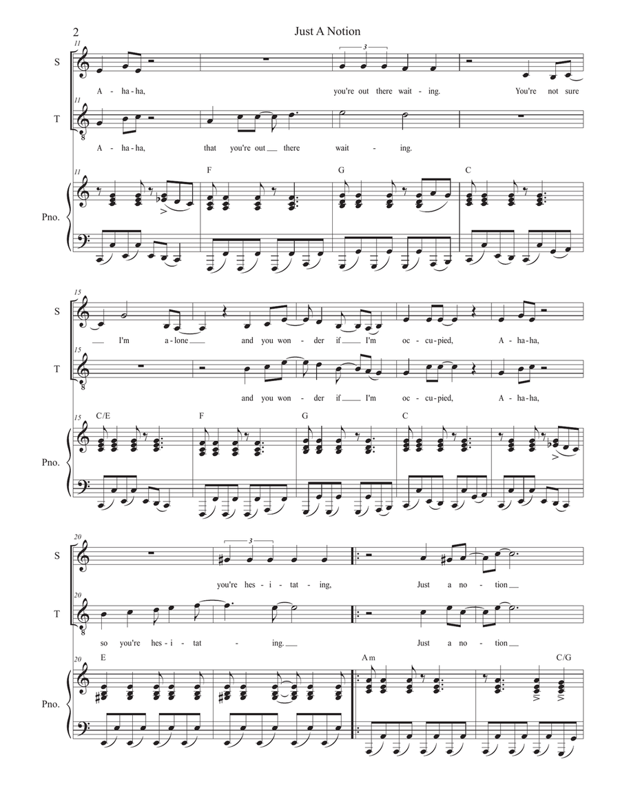 Just A Notion Tenor Voice scores gallery preview page 2