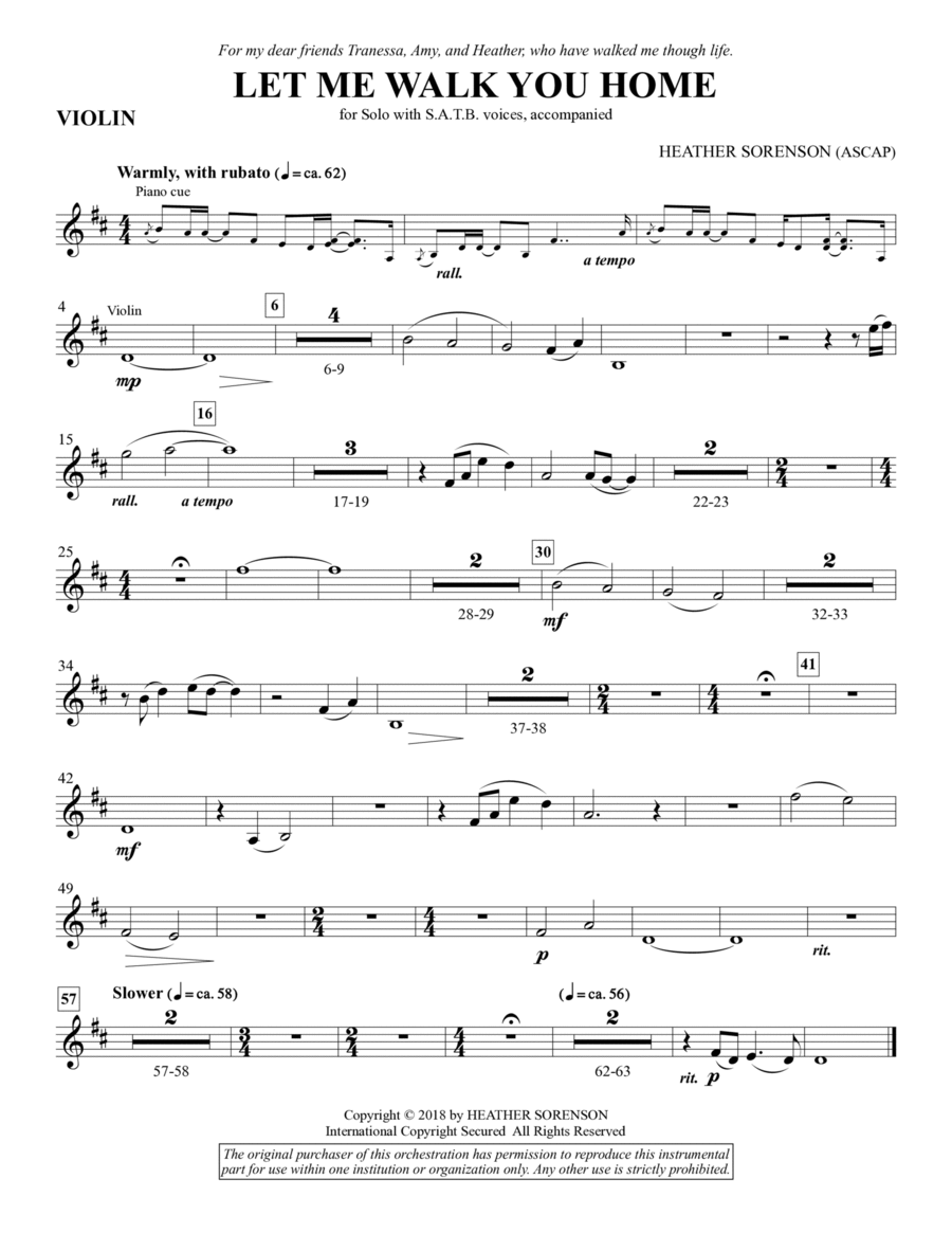 Let Me Walk You Home - Violin Choir scores gallery preview page 1