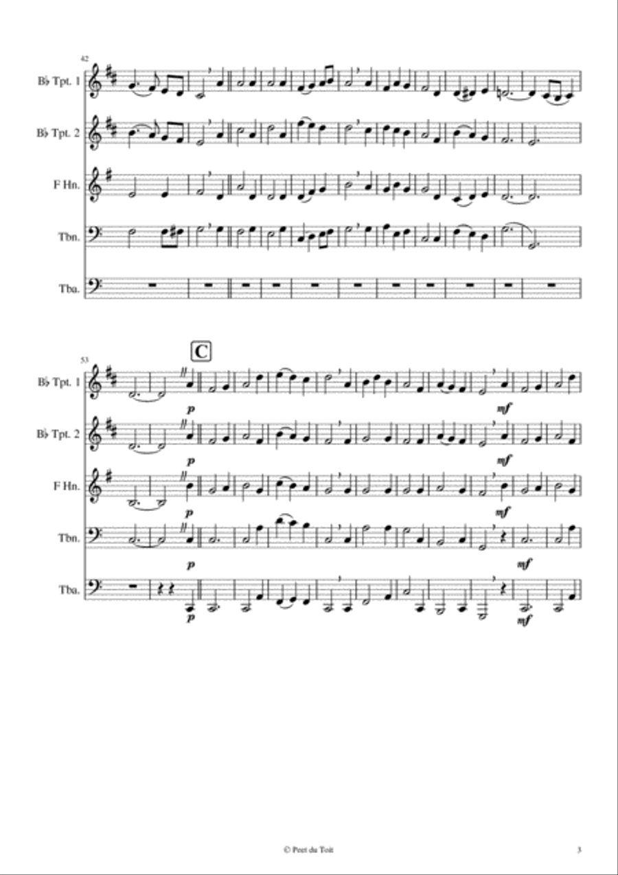 Ich bete an die Macht der Liebe Suite - D Bortniansky (Brass Quintet) Brass Quintet scores gallery preview page 3