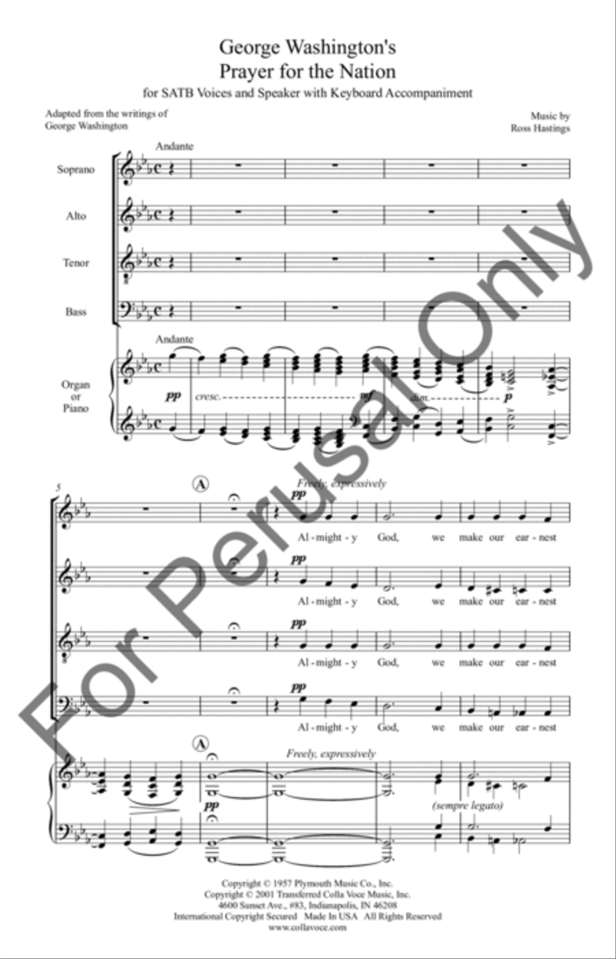 George Washington's Prayer For The Nation 4-Part scores gallery preview page 2