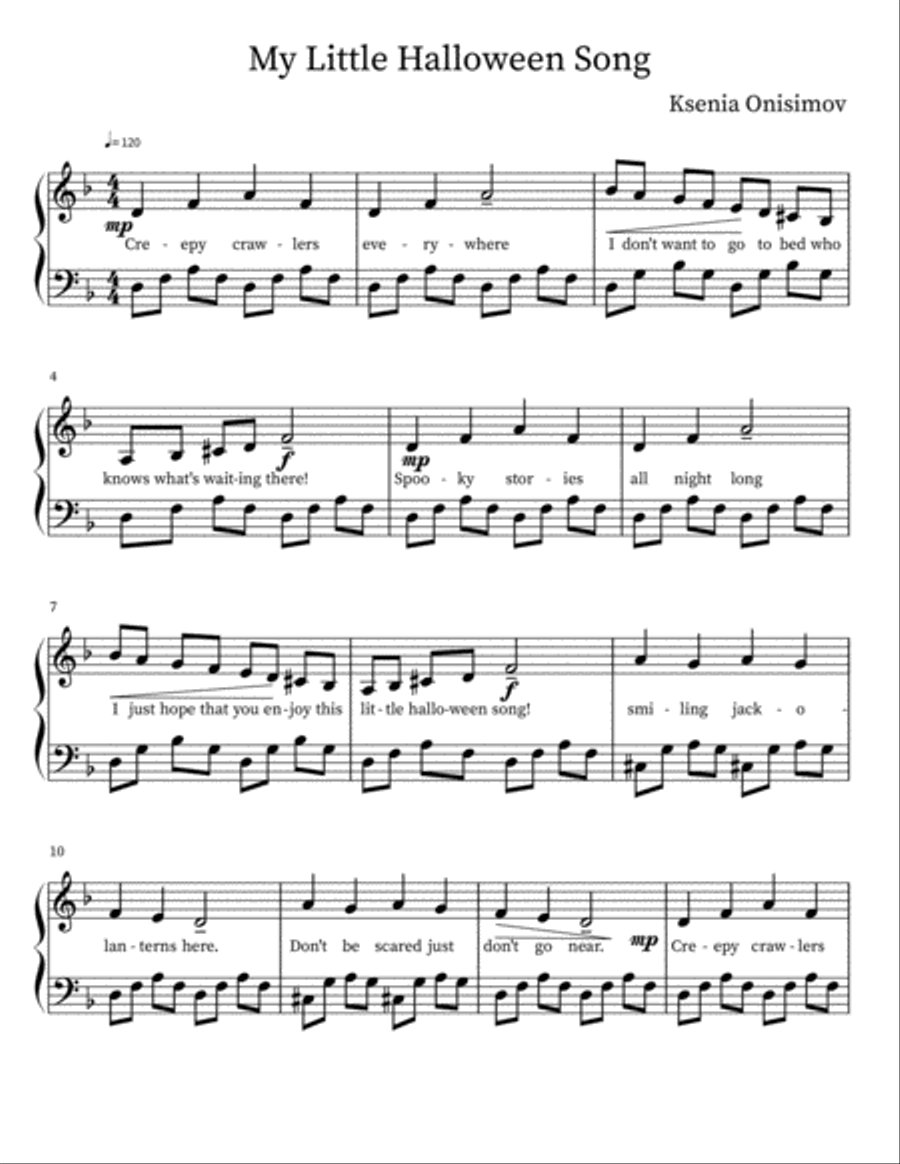 My Little Halloween Song Voice scores gallery preview page 1
