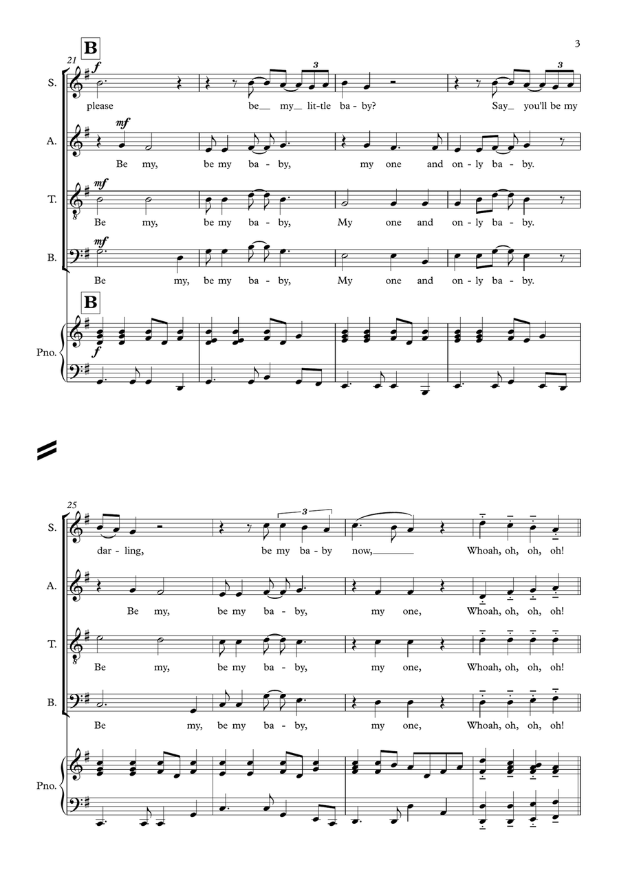 Be My Baby 4-Part scores gallery preview page 3