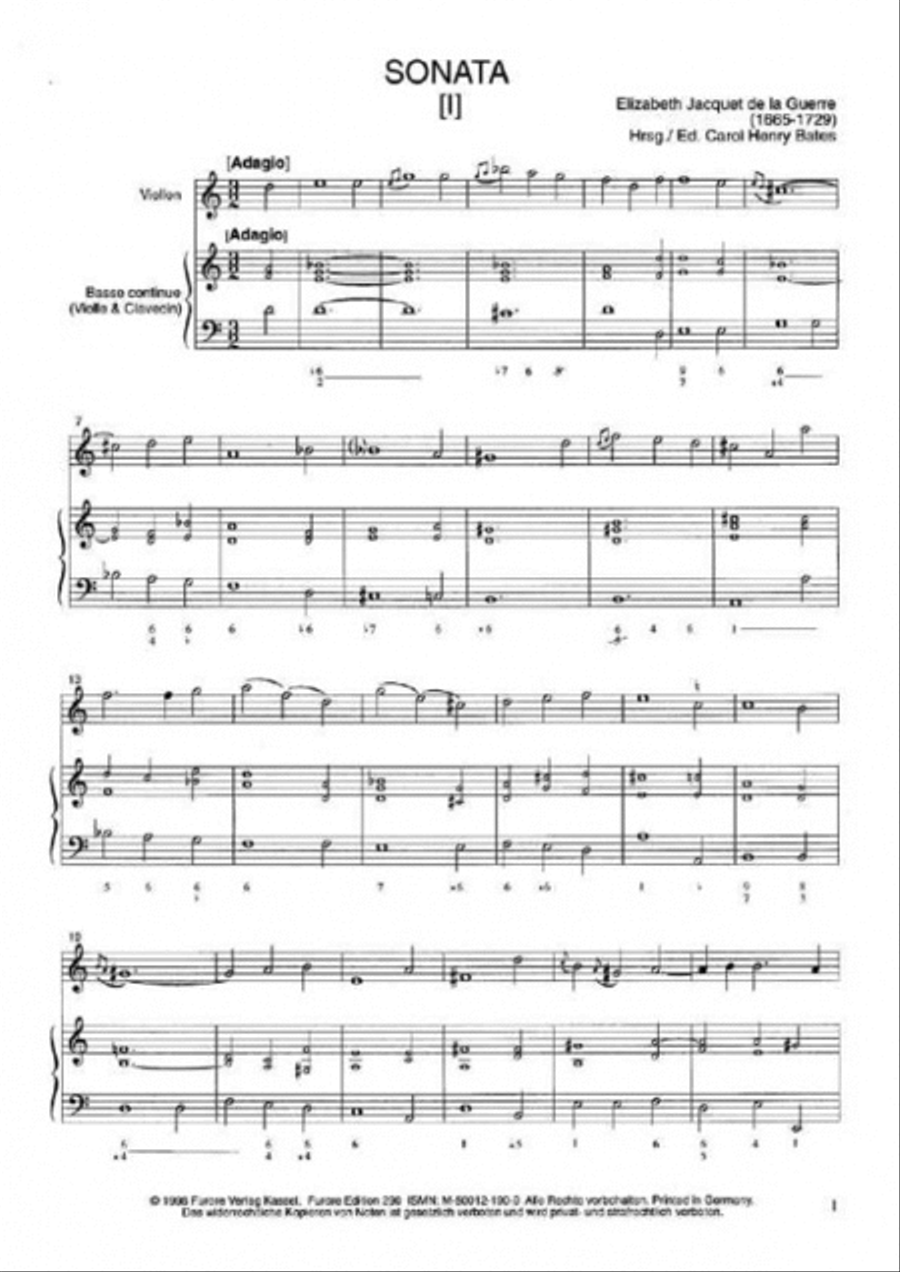 Sonates pour le Viollon et pour le clavecin. Vol 1: Sonata I (d), Sonata II (D) Violin Solo scores gallery preview page 2