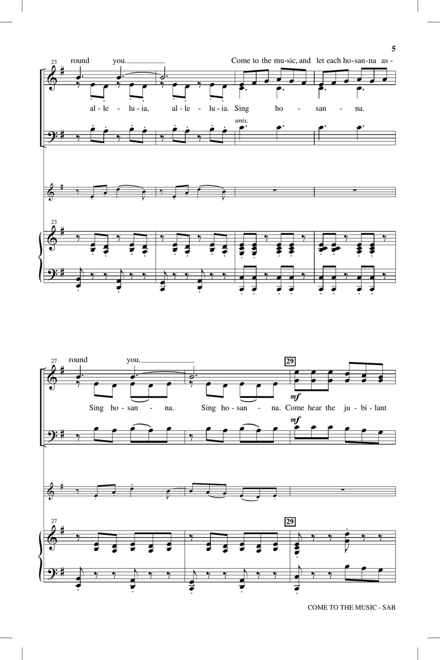 Come To The Music Come To The Music 3-Part scores gallery preview page 4