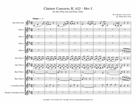 Adagio from Clarinet Concerto, K.622 image number null