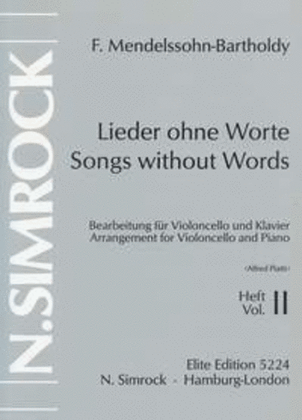 Book cover for Songs without Words op. 38-53 Band 2