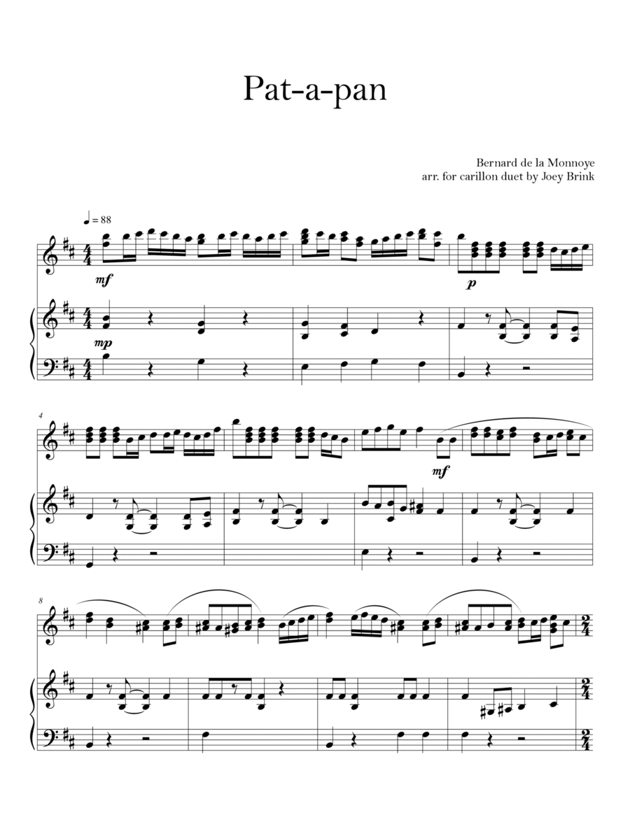 Pat-a-pan Pat-a-pan Carillon scores gallery preview page 1