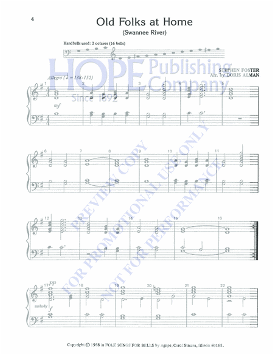 Folk Songs for Bells Folk Songs for Bells 2-Octaves scores gallery preview page 5