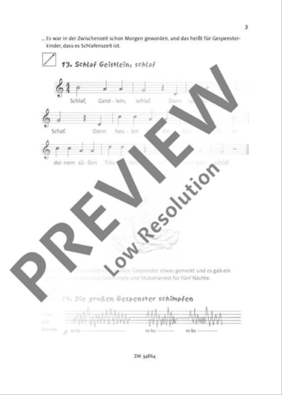 Das kleine Gespenst Huschwusch Recorder scores gallery preview page 4