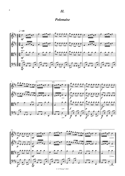 W. A. Mozart - 10 pieces for string quartet - score