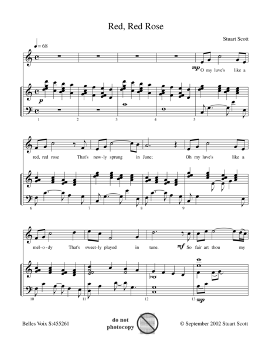 Red, Red Rose (solo) Voice Solo scores gallery preview page 1