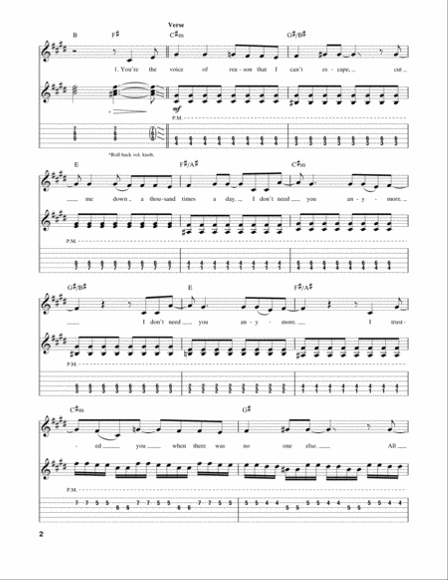 You're A Lie You're A Lie Electric Guitar scores gallery preview page 2
