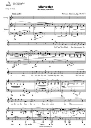 Book cover for Allerseelen, Op. 10 No. 8 (C Major)