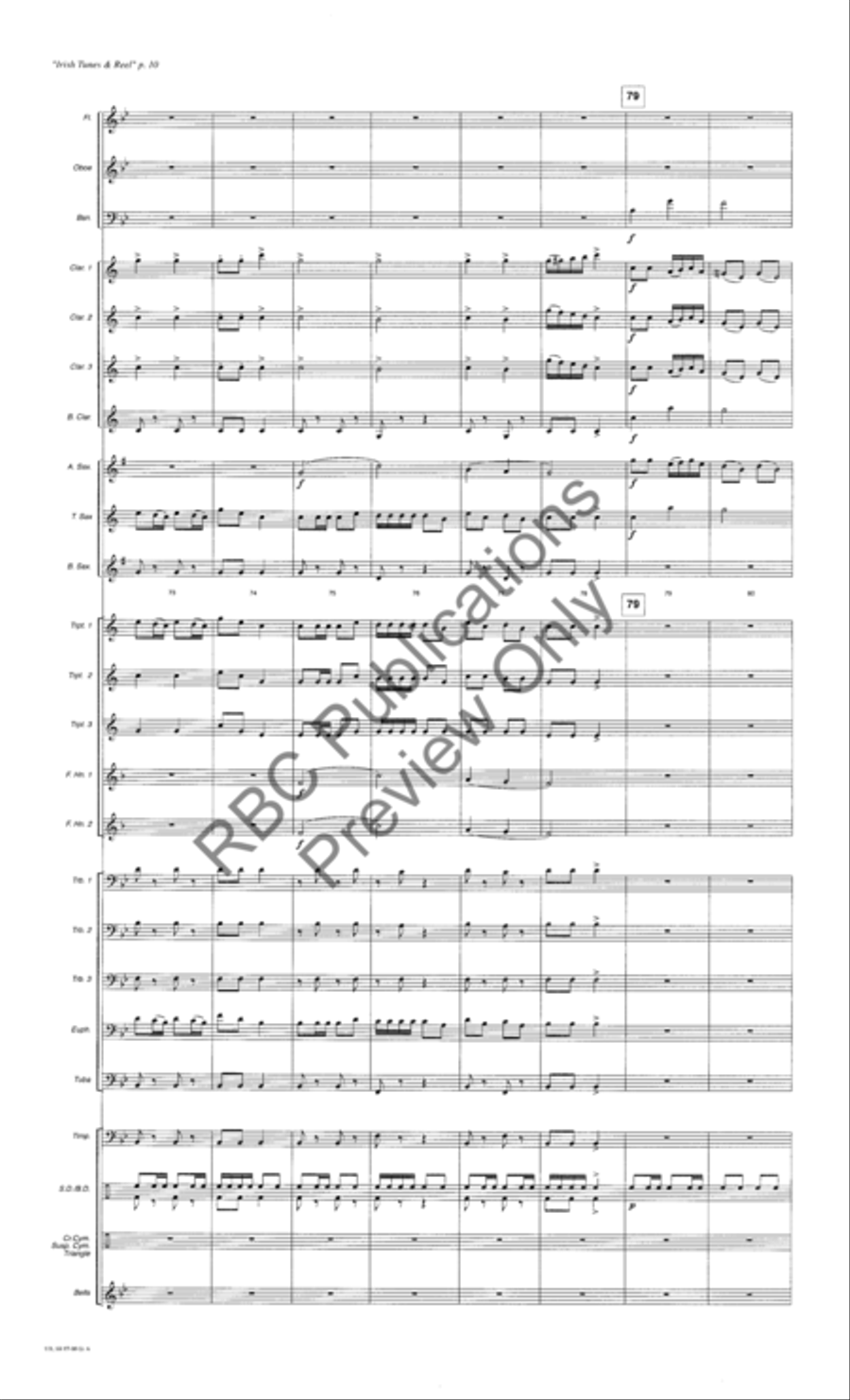 Irish Tunes And Reel (Score) Concert Band scores gallery preview page 13
