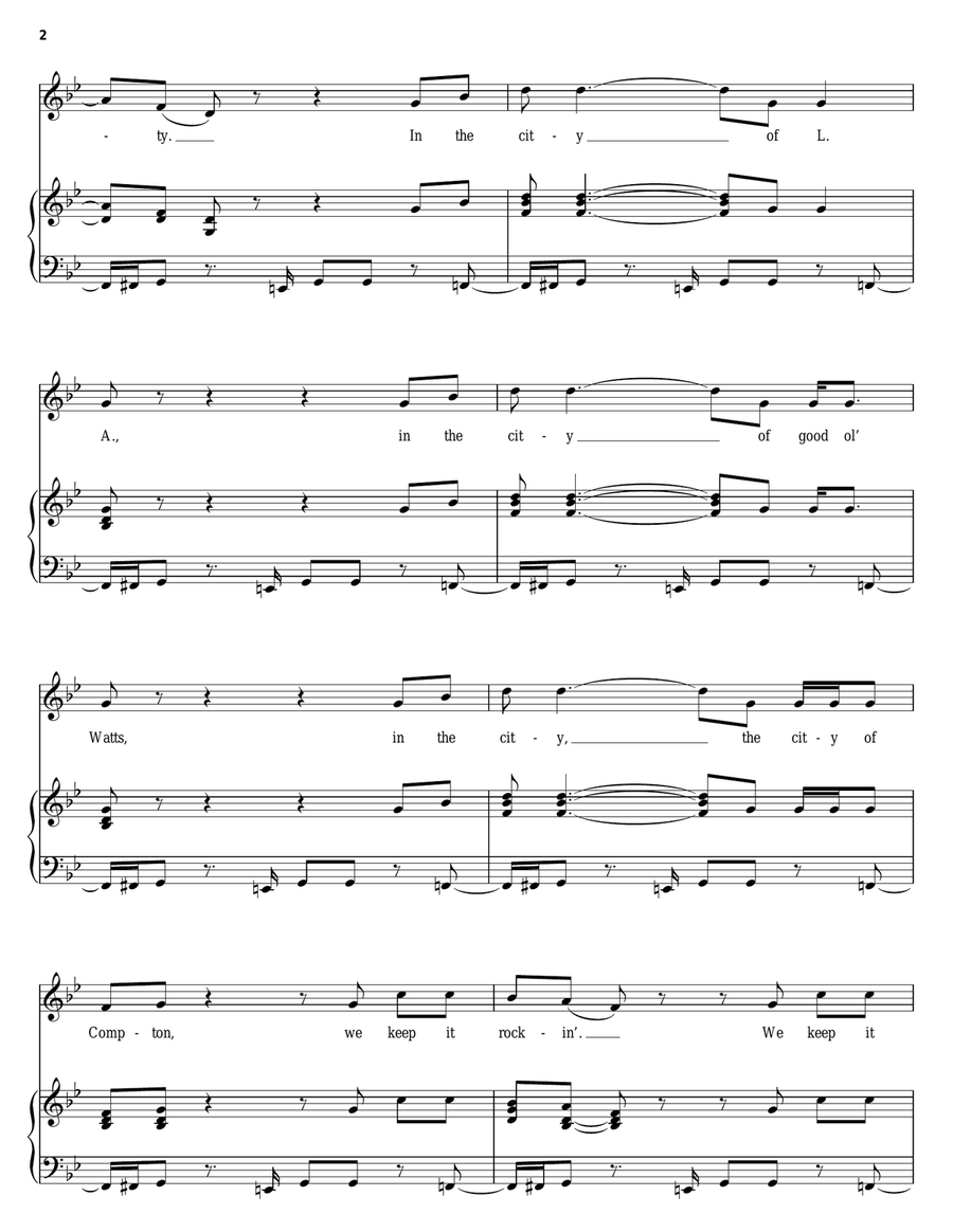 California Love (Remix) California Love (Remix) Piano, Vocal, Guitar scores gallery preview page 2