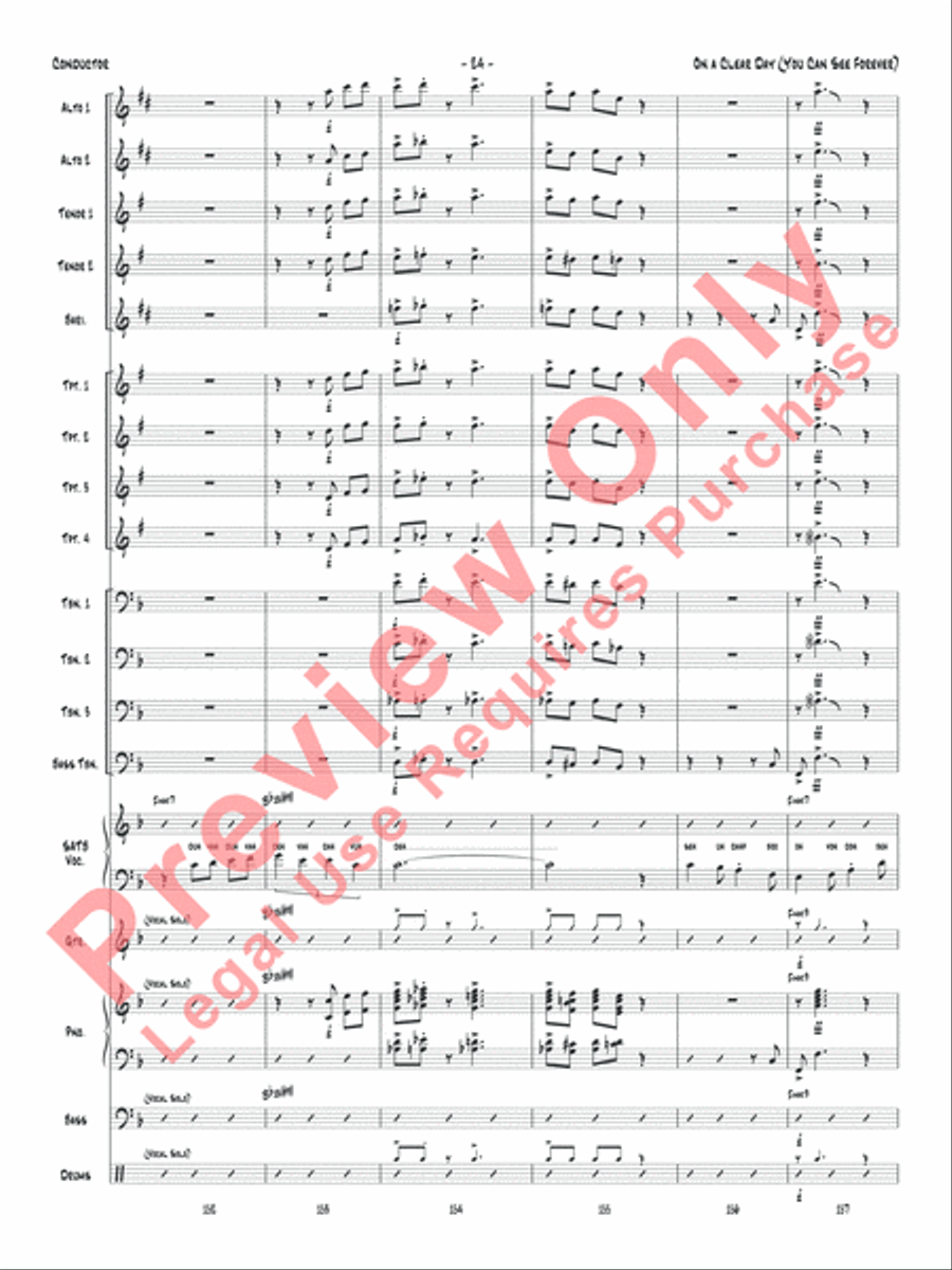 On a Clear Day (You Can See Forever) Jazz Ensemble scores gallery preview page 27