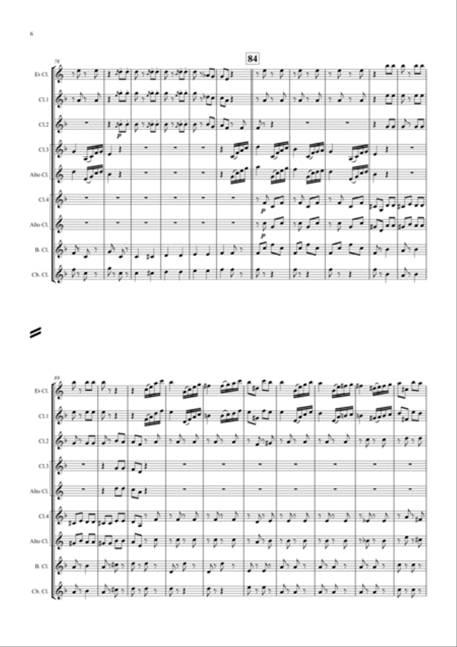 Die Fledermaus (Bb) - Johann Strauss - Overture - Clarinet Choir Letter Clarinet Choir scores gallery preview page 6