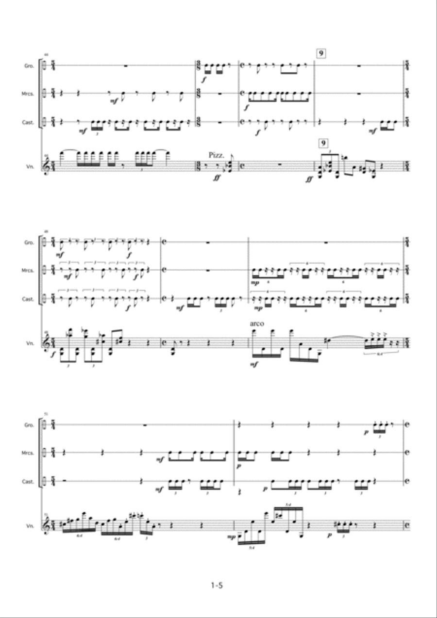 Concerto for Violin and Percussions Op.110 Percussion Ensemble scores gallery preview page 6