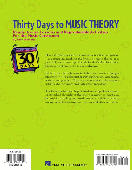 Thirty Days to Music Theory (Classroom Resource)