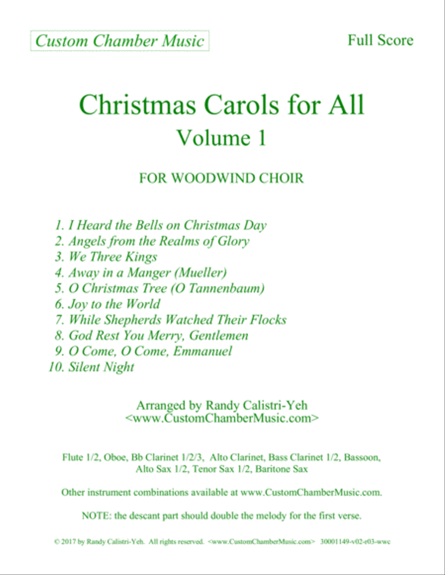 Christmas Carols for All, Volume 1 (for Woodwind Choir) Woodwind Ensemble scores gallery preview page 3