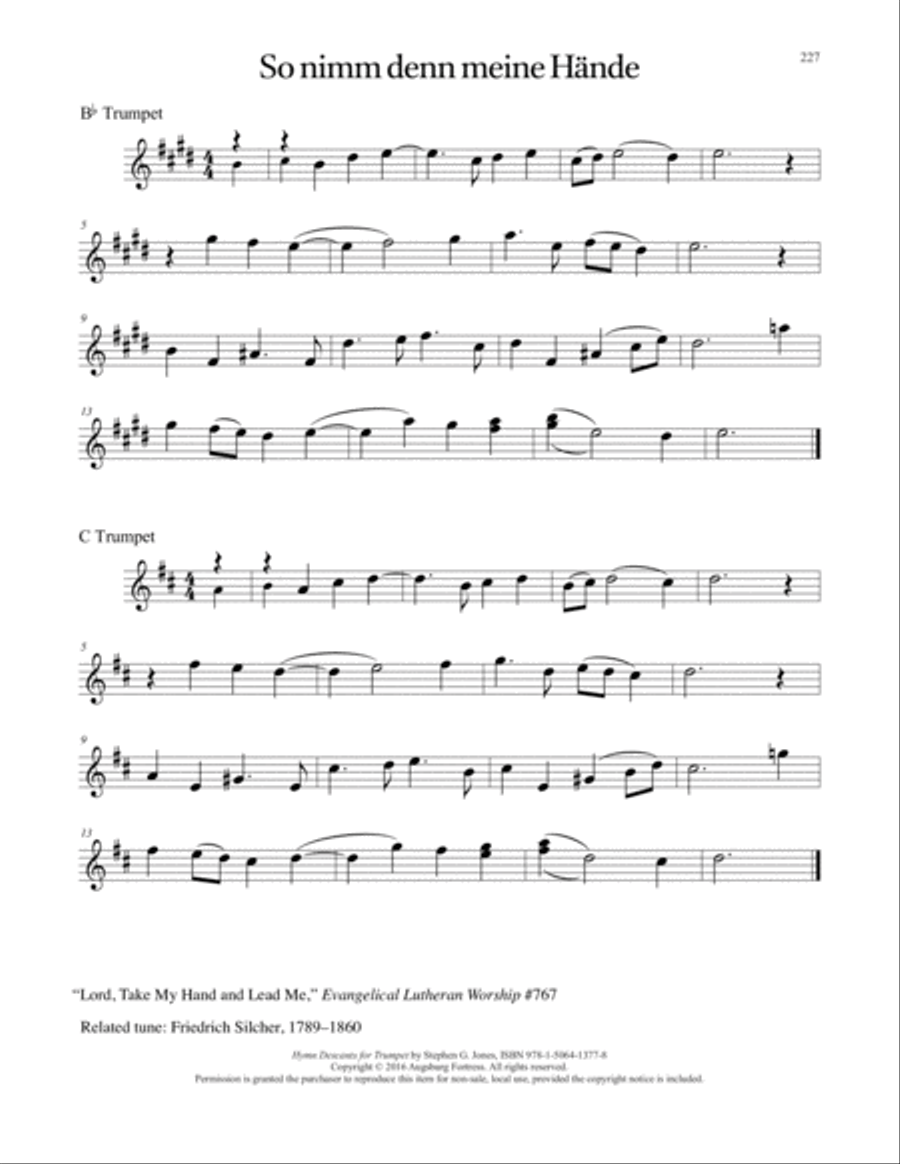 Hymn Descants for Trumpet C Trumpet scores gallery preview page 228