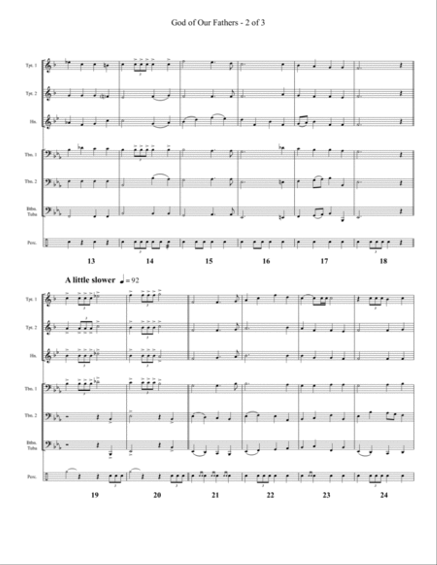 God of Our Fathers Brass Ensemble scores gallery preview page 4