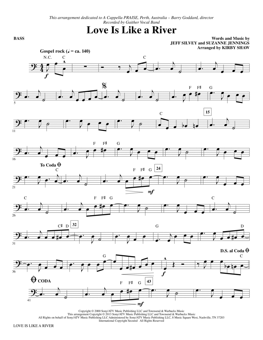 Love Is Like a River - Bass Choir scores gallery preview page 1