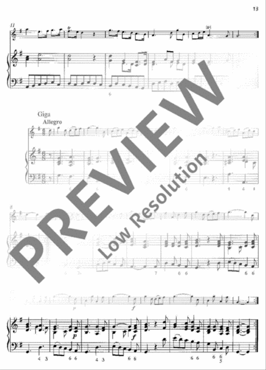 3 Sonatas Alto Recorder scores gallery preview page 14