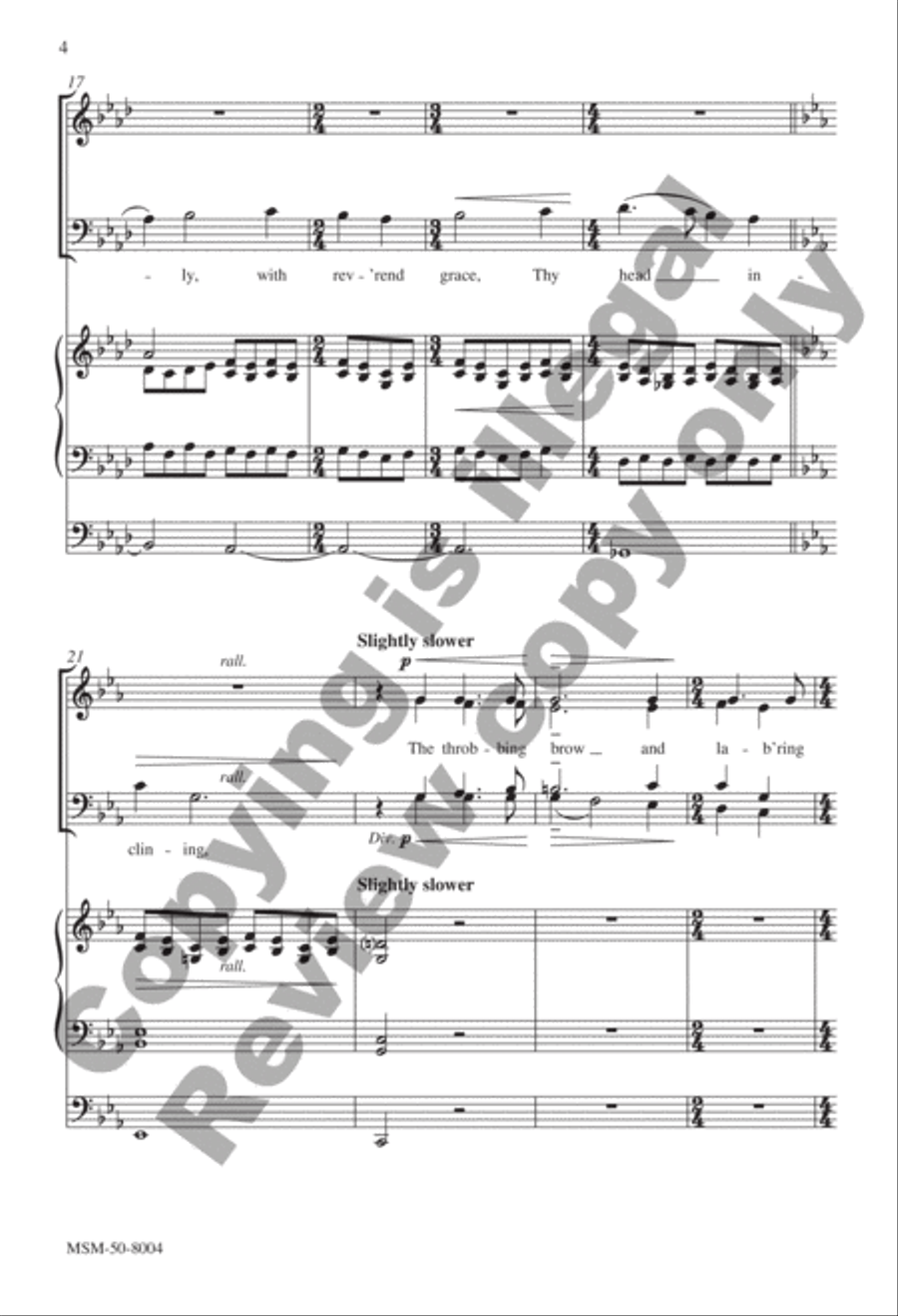 And Now, Beloved Lord, Thy Soul Resigning 4-Part scores gallery preview page 4