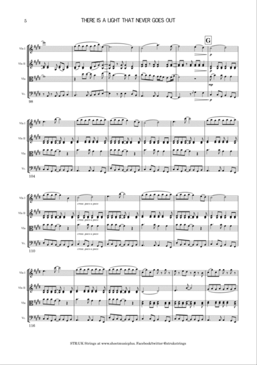 There Is A Light That Never Goes Out String Quartet scores gallery preview page 6