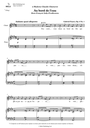 Au bord de l'eau, Op. 8 No. 1 (Original key. C-sharp minor)