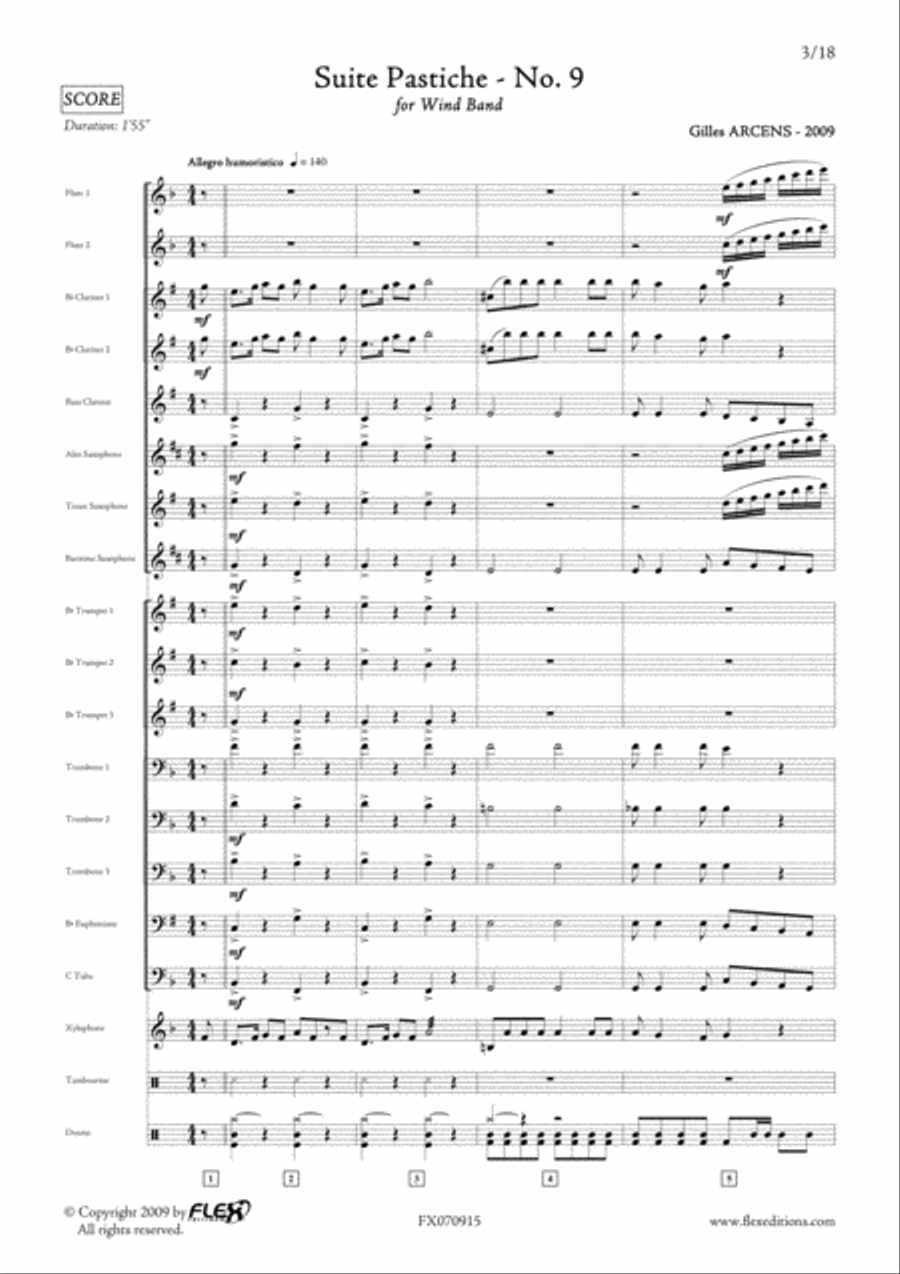 Suite Pastiche: No. 9 Concert Band scores gallery preview page 3
