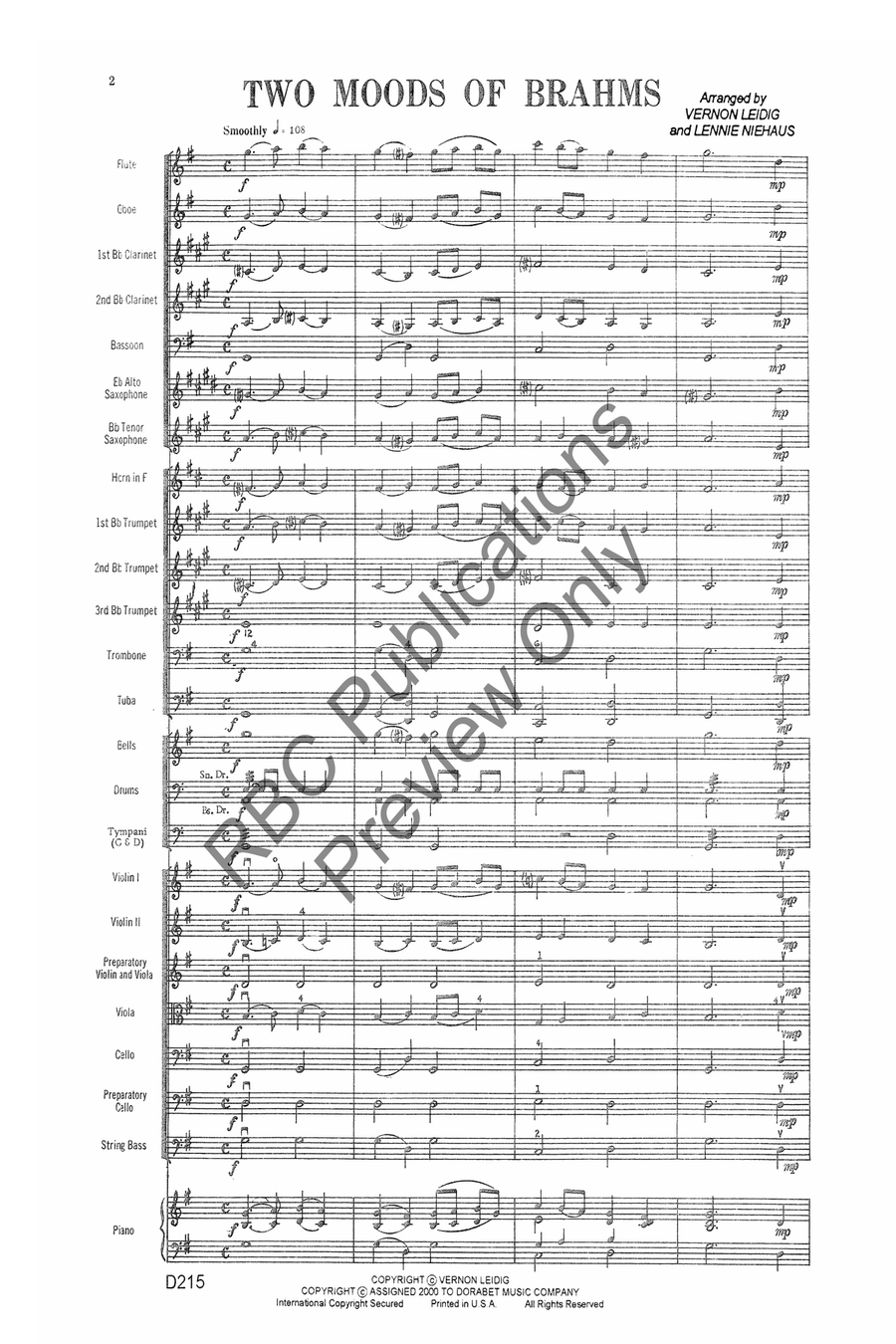Two Moods Of Brahms Two Moods Of Brahms Full Orchestra scores gallery preview page 5
