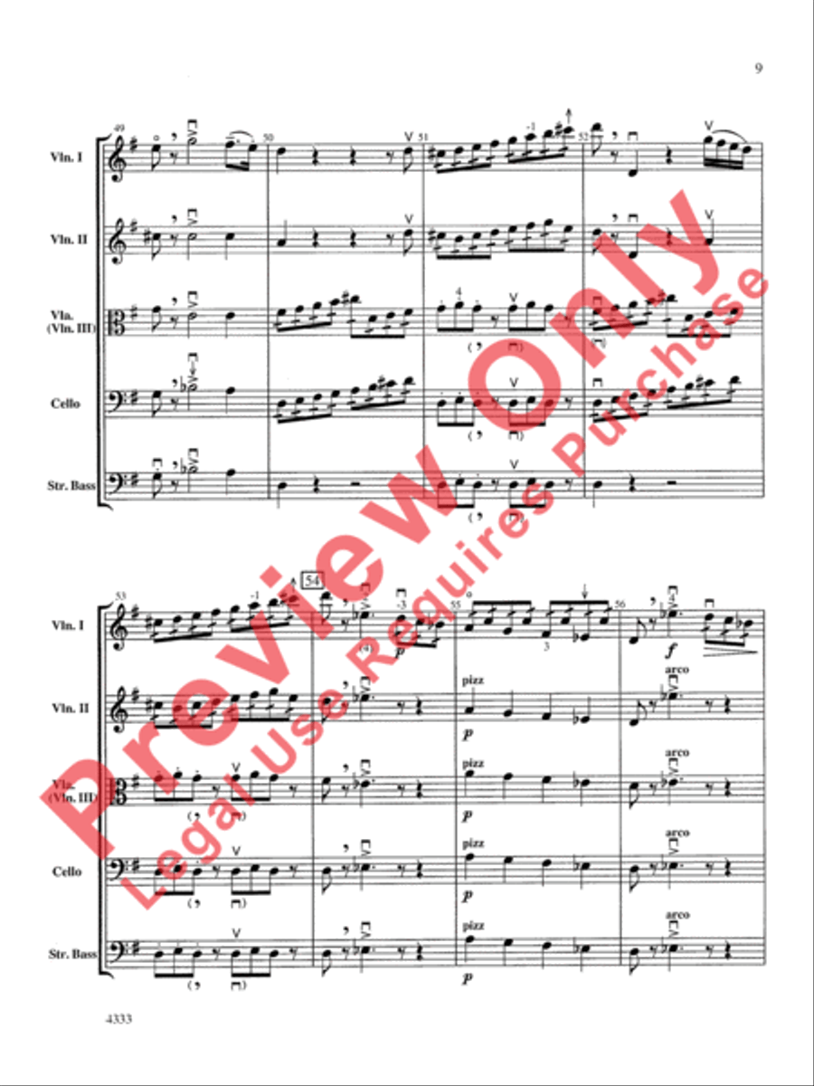 Overture from the Barber of Seville String Orchestra scores gallery preview page 10
